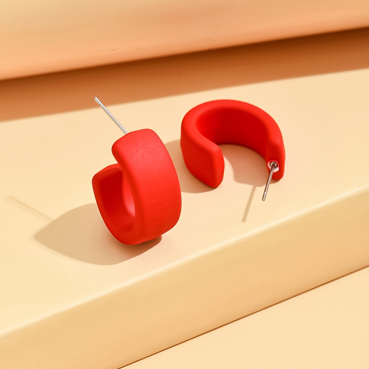 Acrylic Hoop Earrings Stainless Steel Ear Drops - Casual Wear